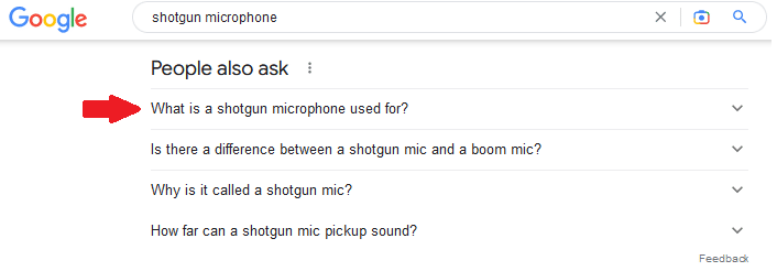 Google People Also Ask box results